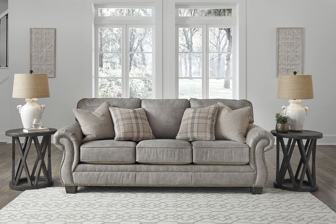 Olsberg Sofa, suede-like fabric, grey