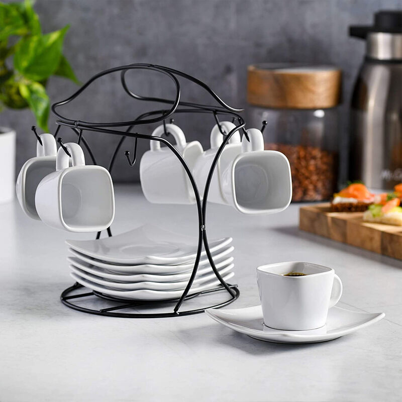 Gibson Elite Gracious Dining 12 Piece 3.25 Ounce Ceramic Espresso Cup and Saucer Set in White image number 5