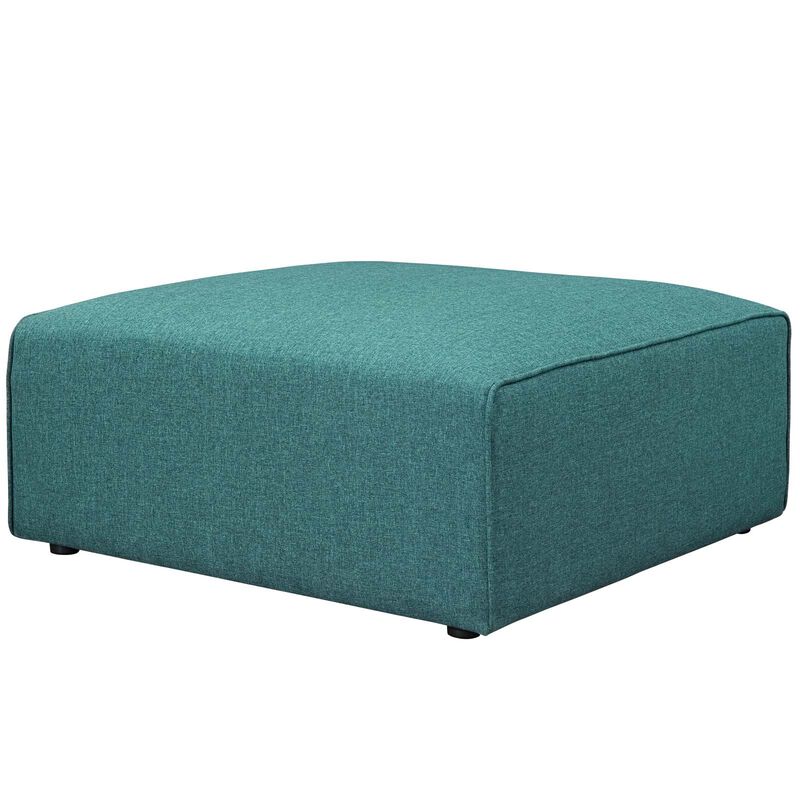 Modway Mingle Polyester Upholstered Generously Padded Ottoman, Blue Fabric image number 0