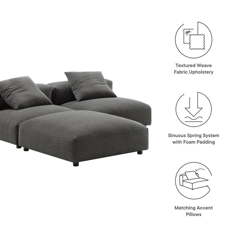 Solace 3-Piece Modular Upholstered Fabric Sectional Sofa image number 1