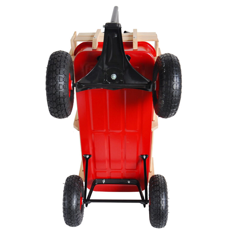 Streamdale Outdoor Sports Wagon w/Wood Panels & Air Tires (Red) image number 9