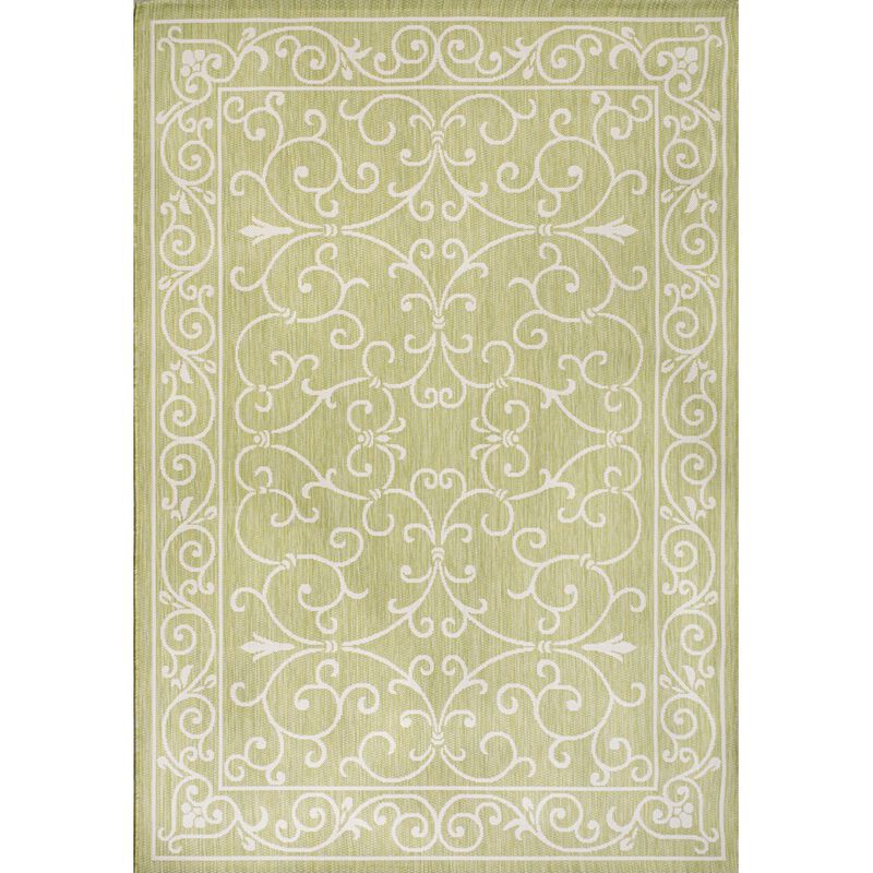 Charleston Vintage Filigree Textured Weave Indoor/Outdoor Area Rug