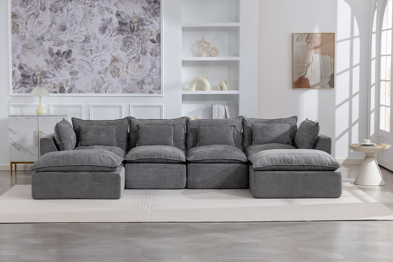 Blebze 129.8" Couch Oversized Modular Sectional image number 2