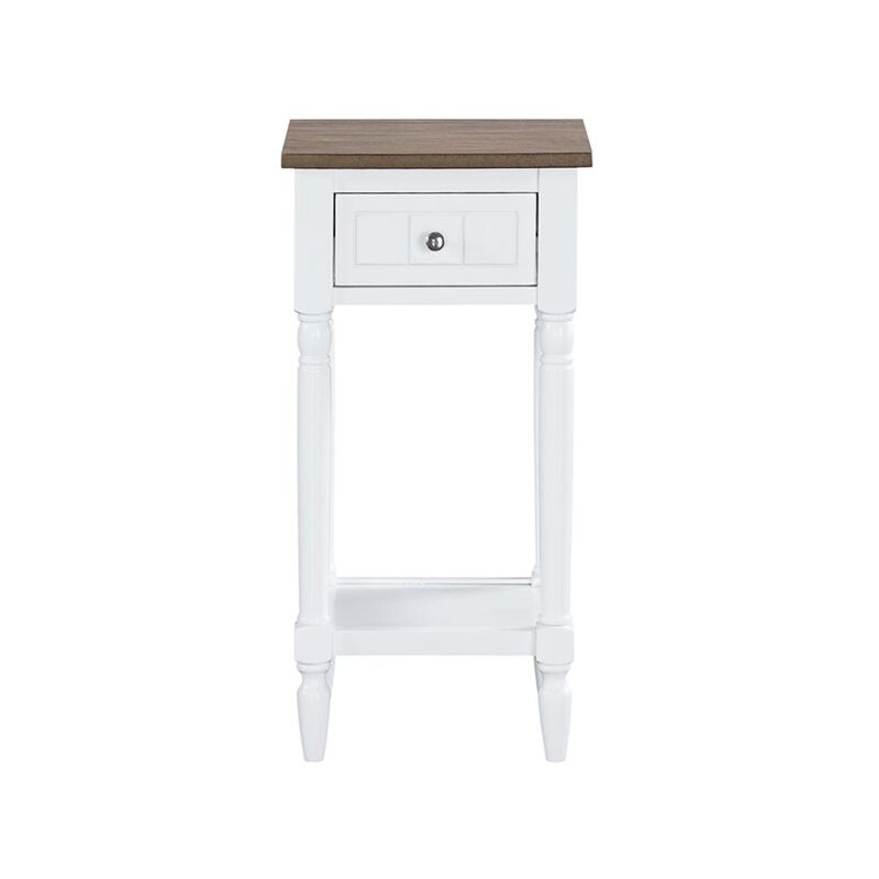 Convience Concept, Inc. French Country Khloe 1 Drawer Accent Table with Shelf Driftwood/White