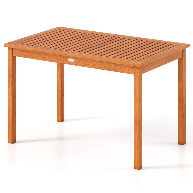 48" Wood Rectangular Patio Table for 4&ndash;6 People, Outdoor Dining Table image number 0