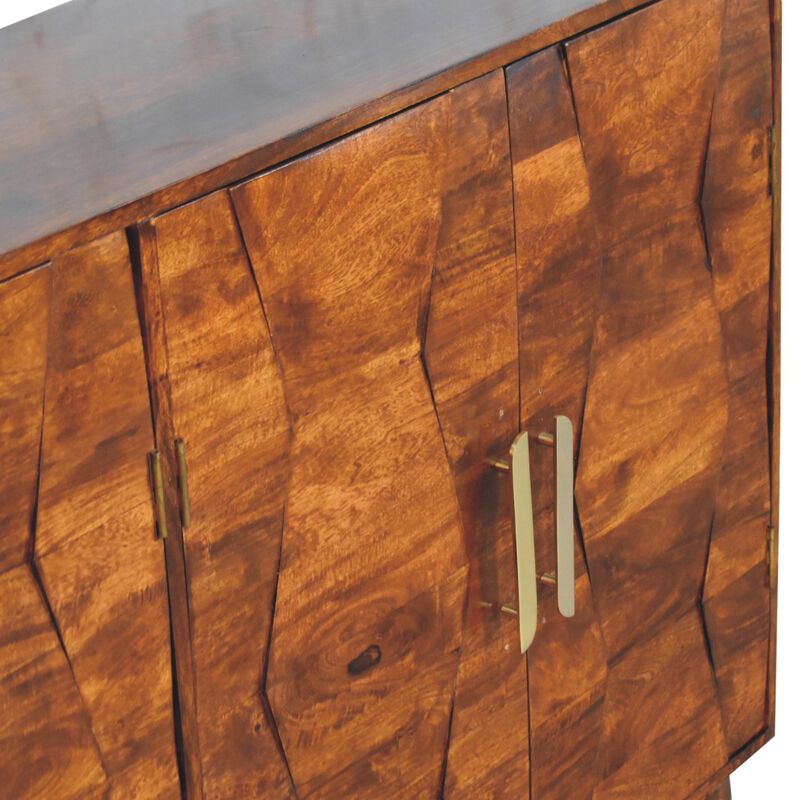Artisan Furniture Solid Wood Wavecrest Chestnut Cabinet