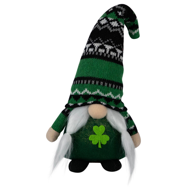 LED Lighted St. Patrick's Day Girl Gnome - 11.5" - Green