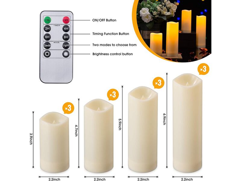 Waterproof Flickering Flameless Candles,Battery Operated Candles image number 2