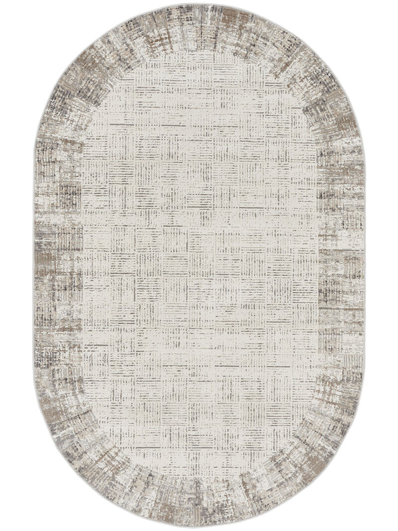 Elation ETN05 Ivory/Gray 5'3" x 7'3" Rug