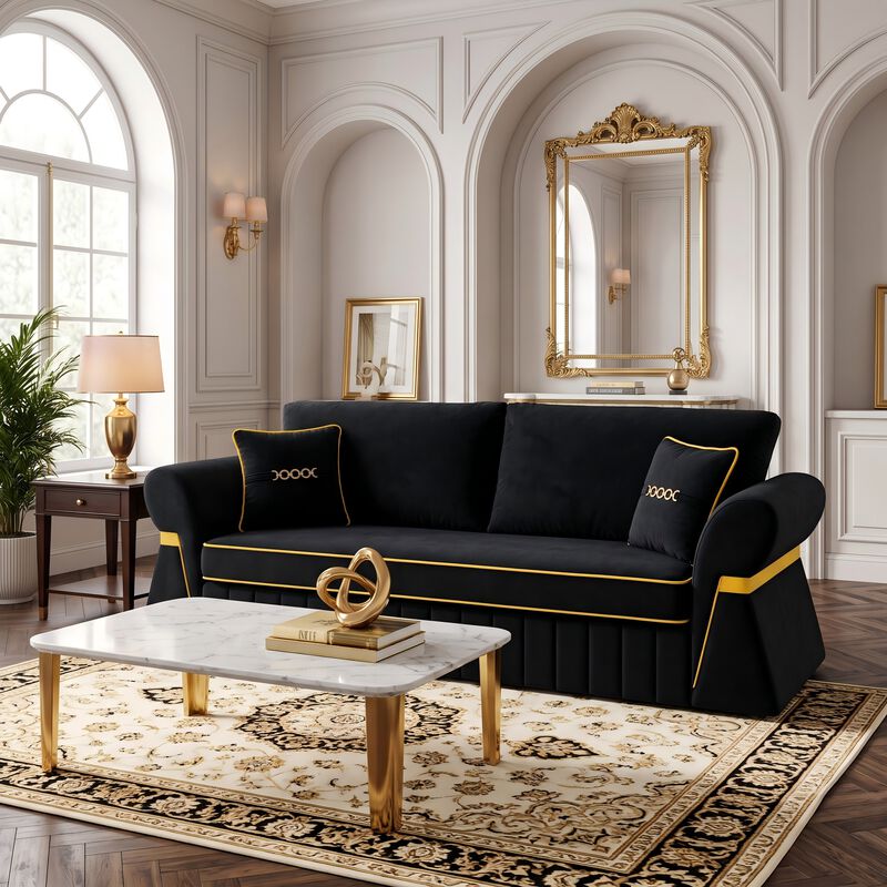 Pifpru 83.5 Inch Velvet 3 Seater Sofa Couch image number 2