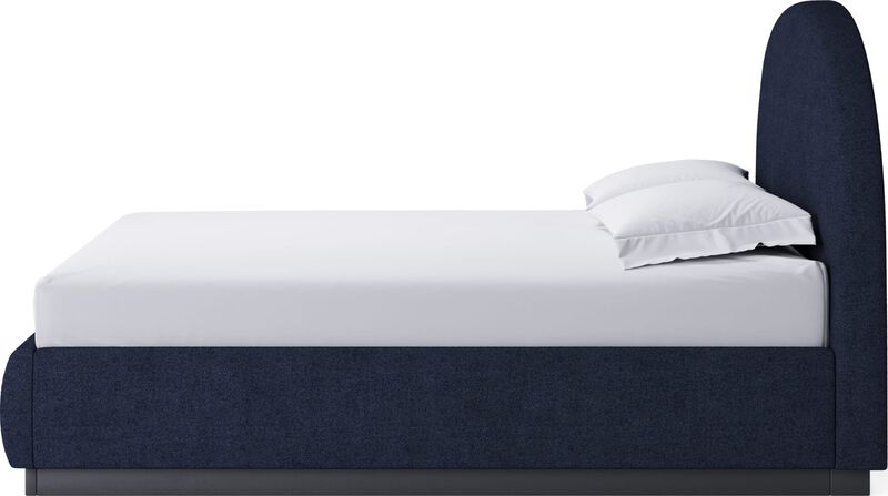 Flex California King-size Upholstered Bed in Blue Jeans Chenille