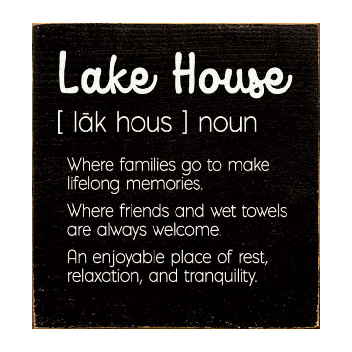 Lake House Definition Wooden Wall Sign for Cabin Decor