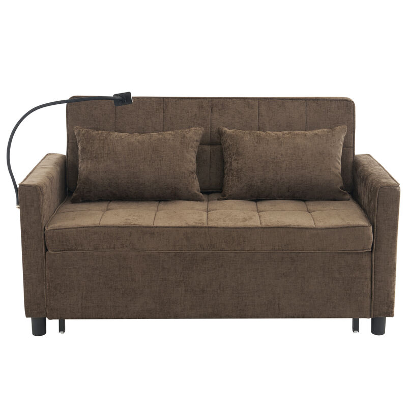 Whisen Pull-out  Loveseats, Reversible Backrest Cushion, Side Pockets, 2 USB Ports, Phone Holder image number 3