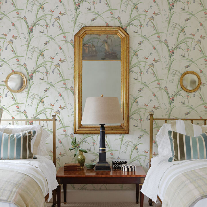 Meadowlark Light Green Botanical Wallpaper (Set of 2)