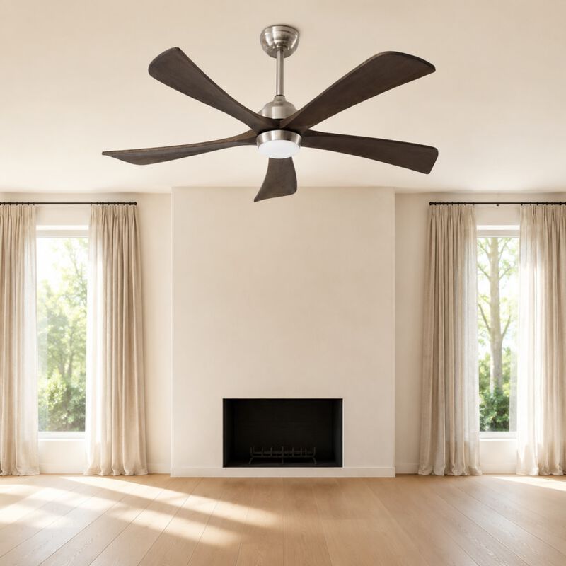 ELEMENT ACE Solid Wood Blade Ceiling Fan with Light, Remote Control, Quiet Reversible Motor and Six Speeds for Rooms image number 2