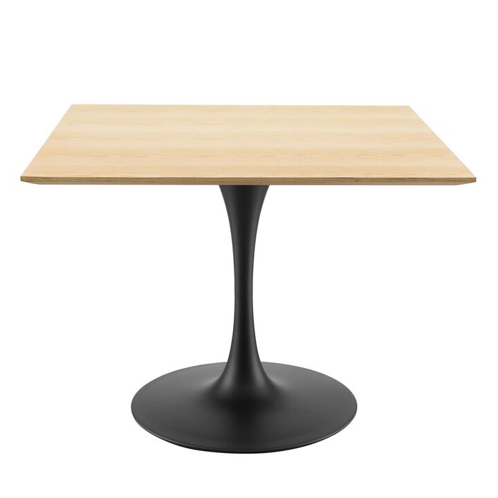 Modway - Lippa 40" Wood Square Dining Table Black Natural