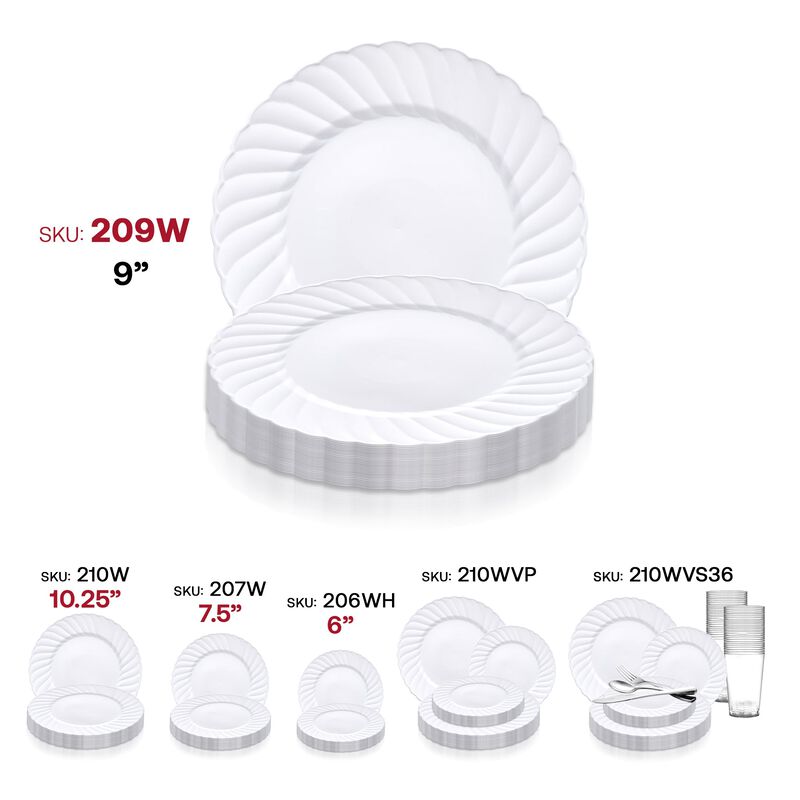9" White Flair Plastic Buffet Plates (72 Plates) image number 5