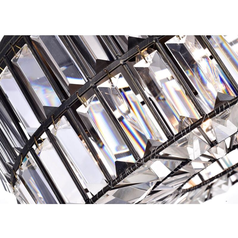 Carina Antique Black 15.4" Crystal Glass Prism Flush Mount Chandelier image number 5