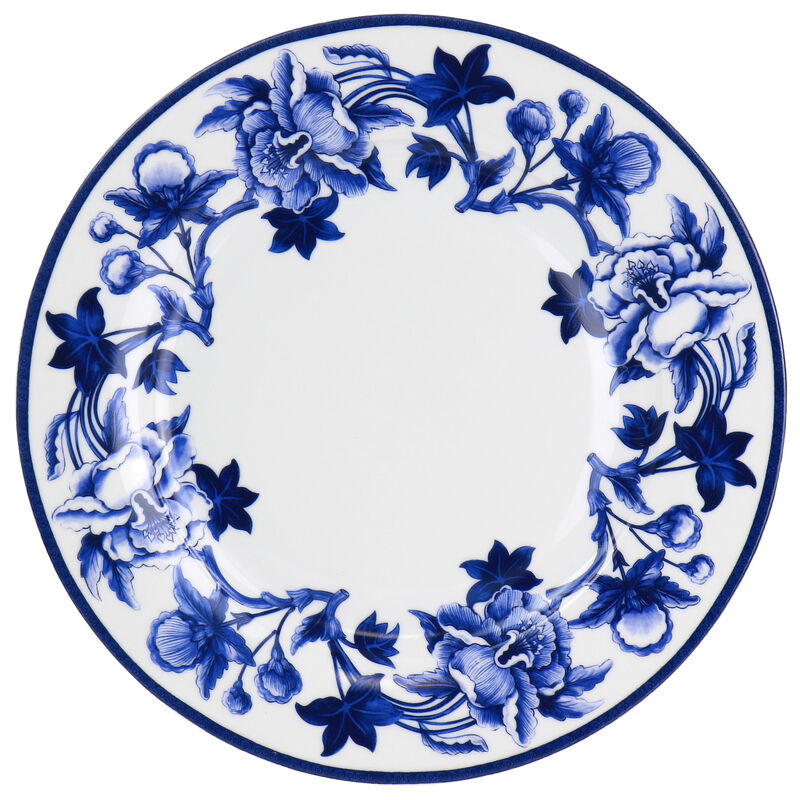 Martha Stewart 16 Piece Blue Vintage Fine Ceramic Dinnerware Set in Cobalt