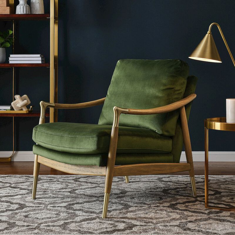 Langford Performance Velvet Accent Armchair image number 7