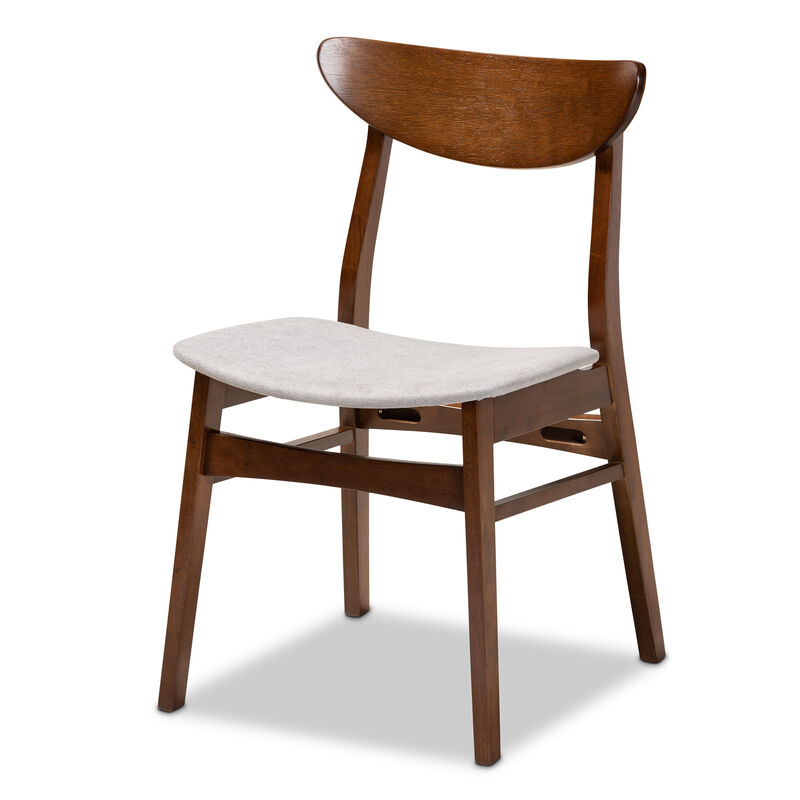 Baxton Studio Parlin  Transitional Grey Fabric Upholstered Wood 4 Piece Dining Chair Set