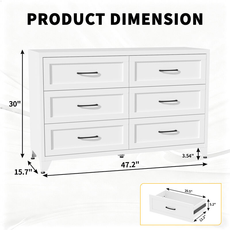 Kankes 6 Drawer Metal Dresse image number 2