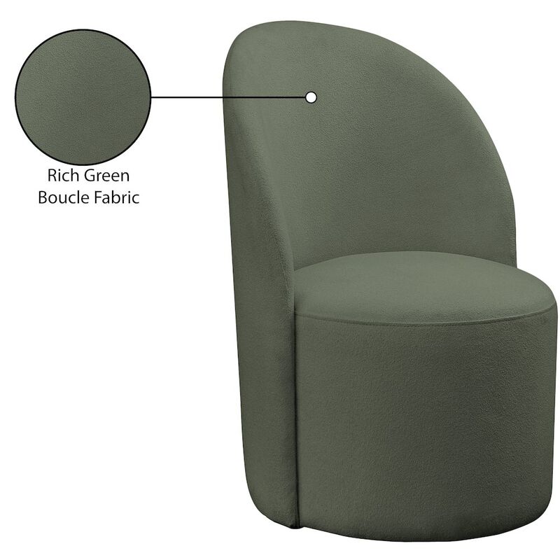 Meridian Furniture Hautely Green Boucle Fabric Accent Chair