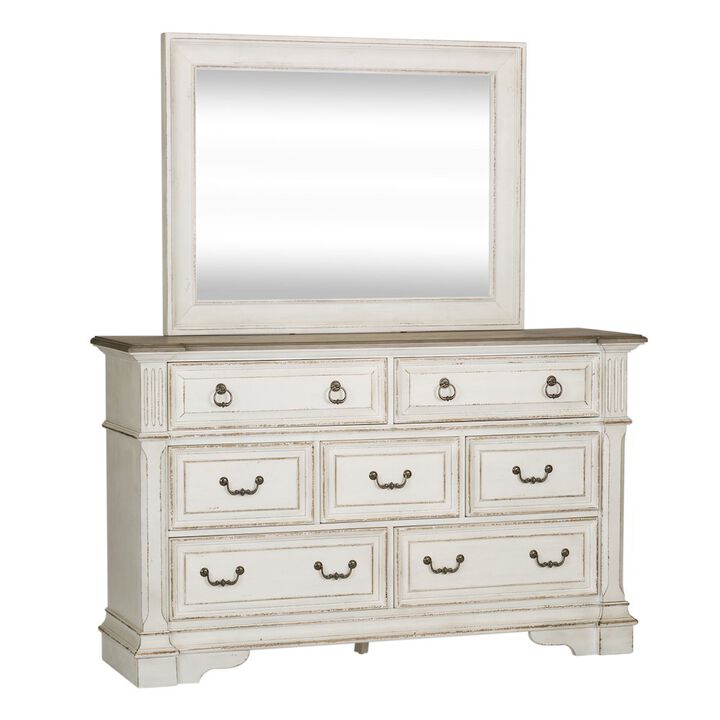 Liberty Furniture Abbey Park Queen Uph Sleigh Bed, Dresser & Mirror, Chest, Night Stand