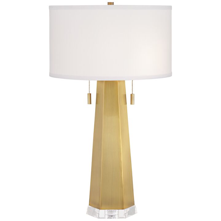 Fortress Table Lamp Hex Brass