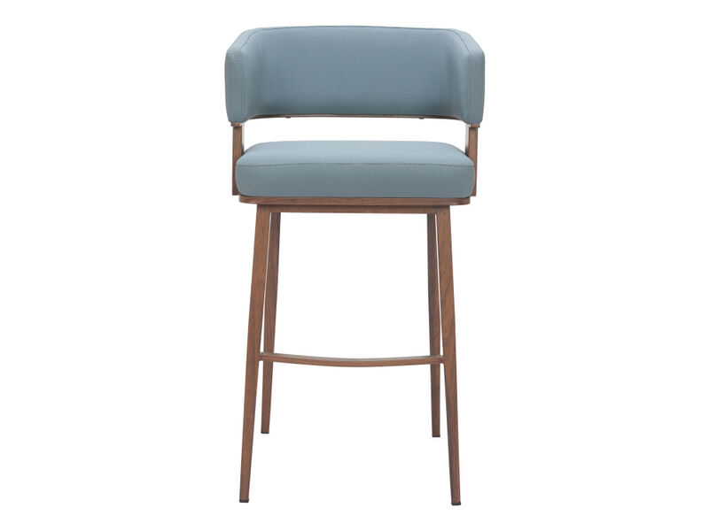 Poise Barstool Azure Gray & Walnut