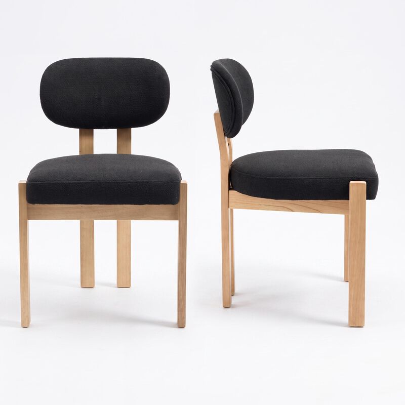 Modern Wooden Dining Chairs Set of 2, Upholstered Kitchen Chairs Dining Side Chairs image number 0