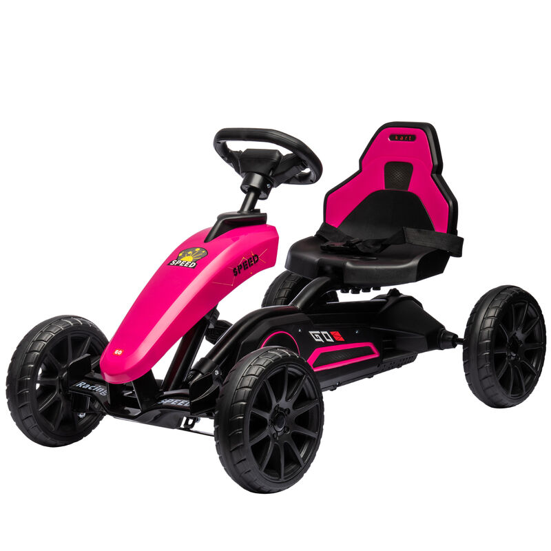 BreeBe Kids Pedal Go Kart w/ Swing Axle, Shock-Absorbing Wheels image number 0
