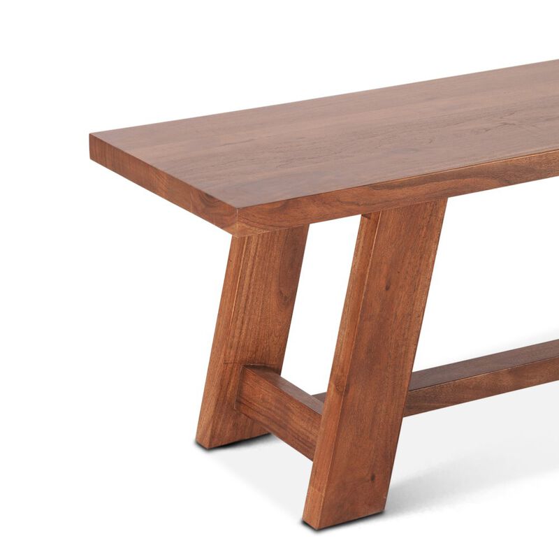 World Interiors Stavanger 80" Bench in Cinnamon Brown Finish image number 2