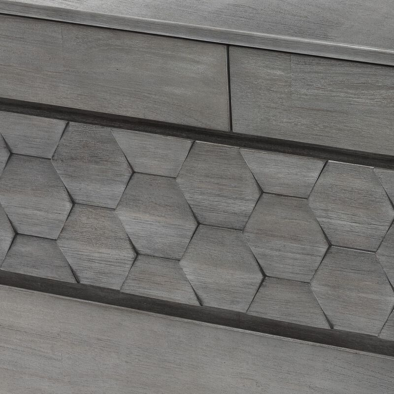 6 Drawer Dresser in Gray Acacia Wood image number 7