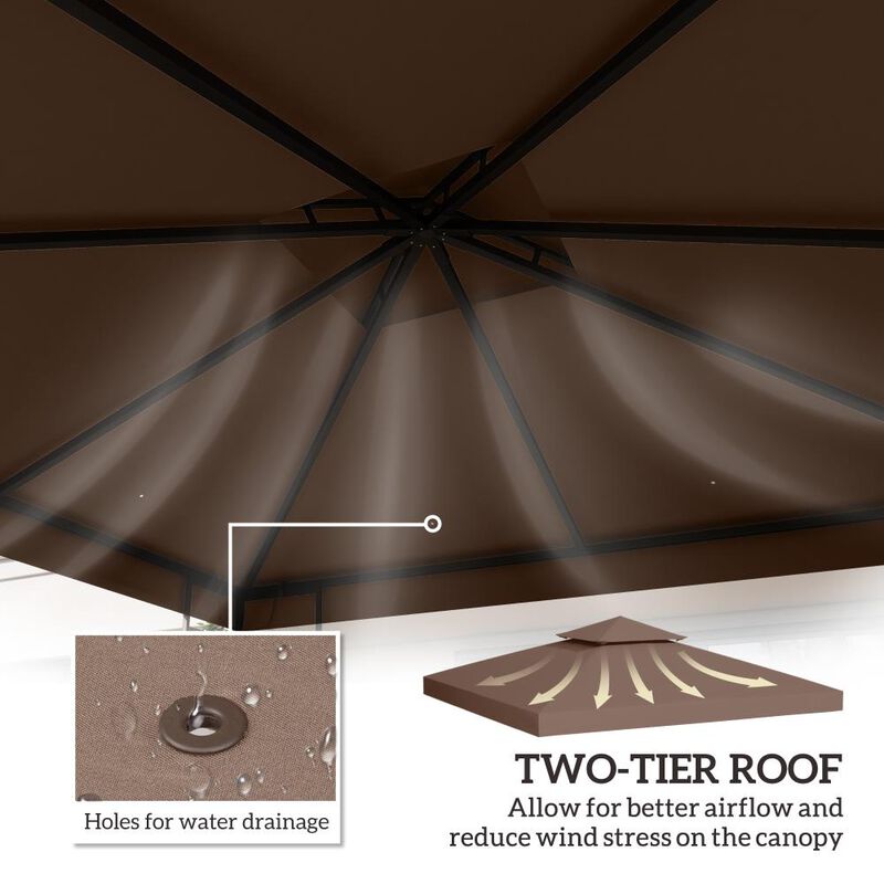 Hivvago 9.84' x 9.84' Gazebo Replacement Canopy Top Only image number 3