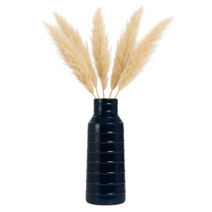 20"H Tribal Vase, Navy Blue