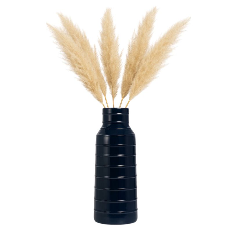 20"H Tribal Vase, Navy Blue image number 1