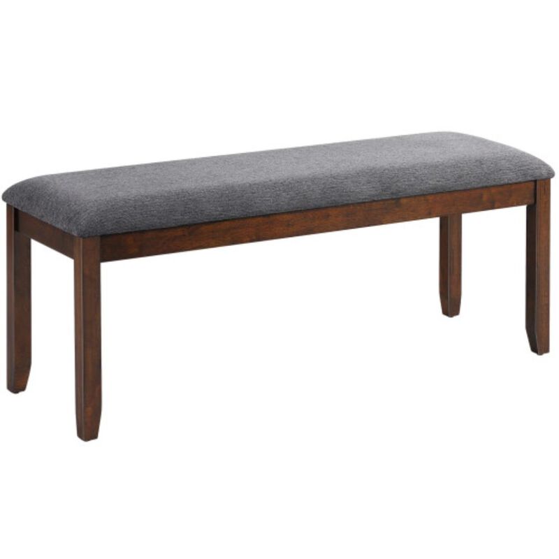 Upholstered Entryway Bench Footstool with Wood Legs image number 1
