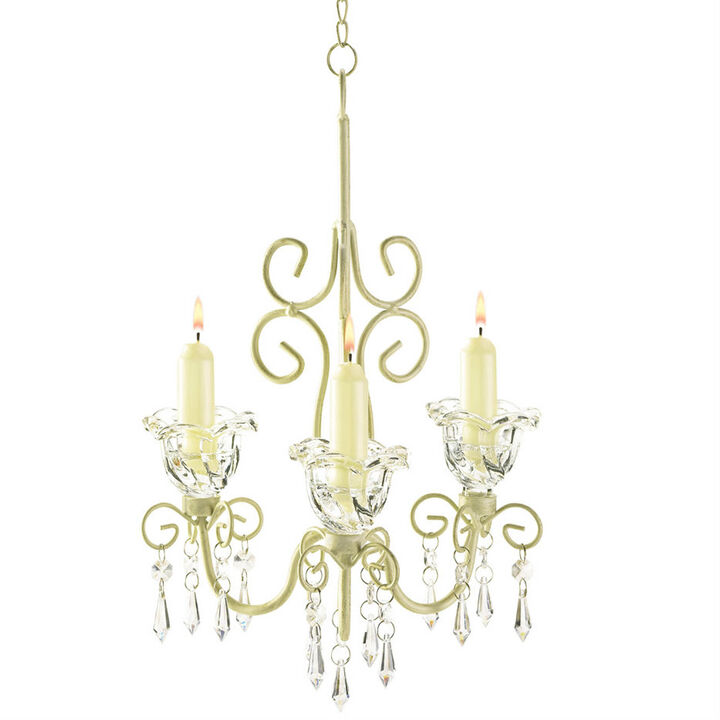 Accent Plus Home Decorative Shabby Chic Scroll Candle Chandelier