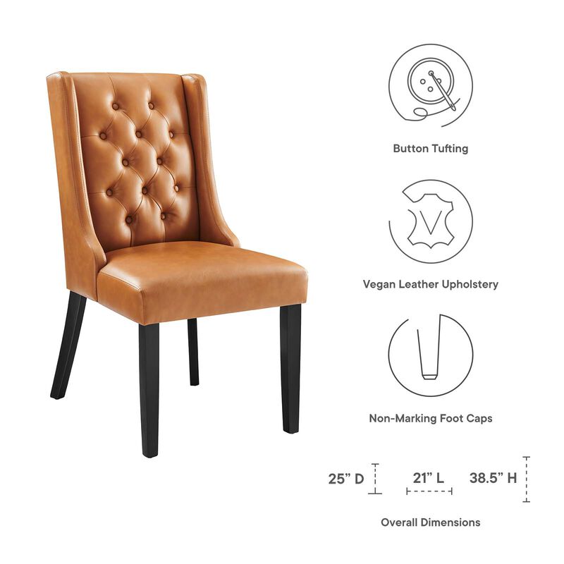 Baronet Button Tufted Vegan Leather Dining Chair image number 6