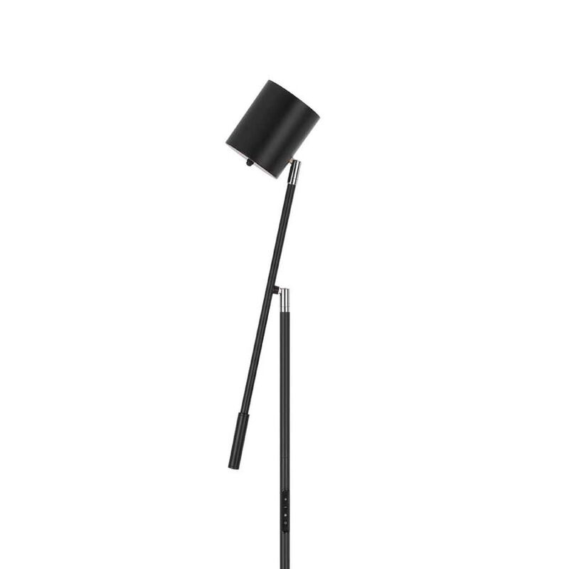 Floor Lamp with Touch Dimmer, 68 Inch Angled Adjustable Arm, Black Metal image number 5