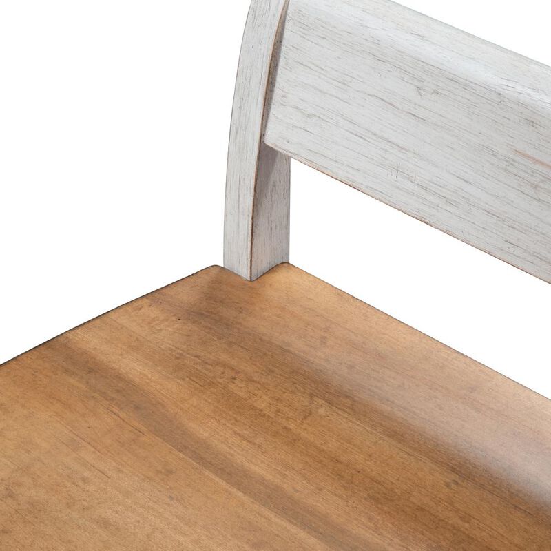 Liberty Furniture Farmhouse Reimagined Bench (RTA) in Antique White w/ Chestnut Top image number 3