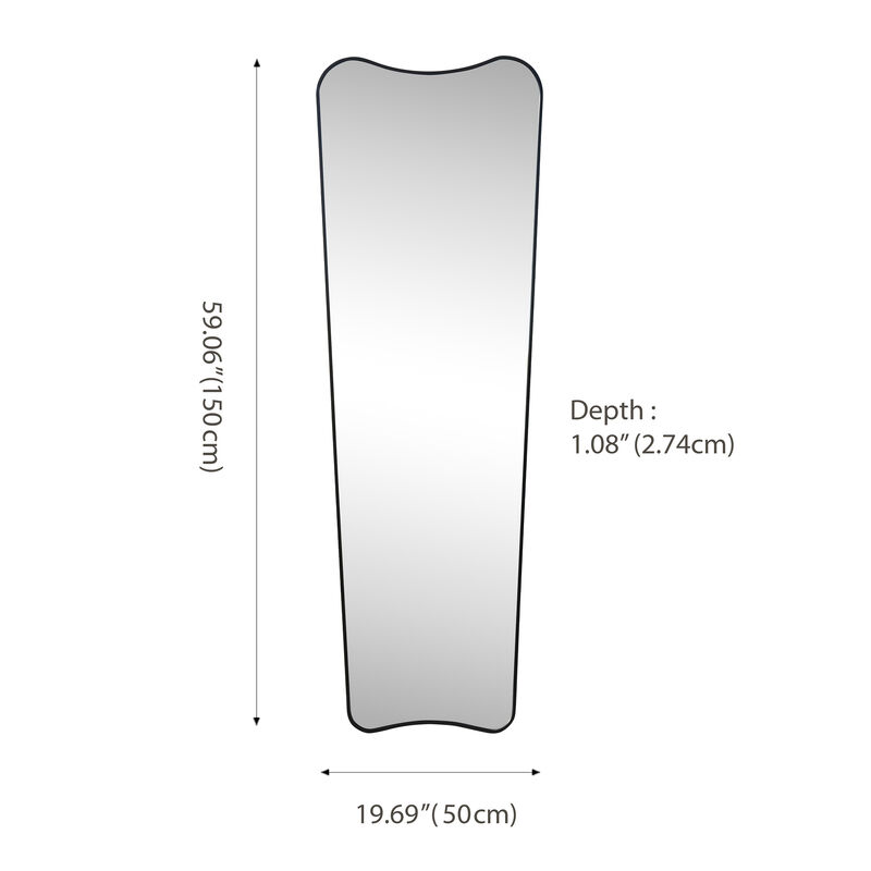 Alfie Large Rectangular Metal Framed Wall Mounted Full-Length Mirror