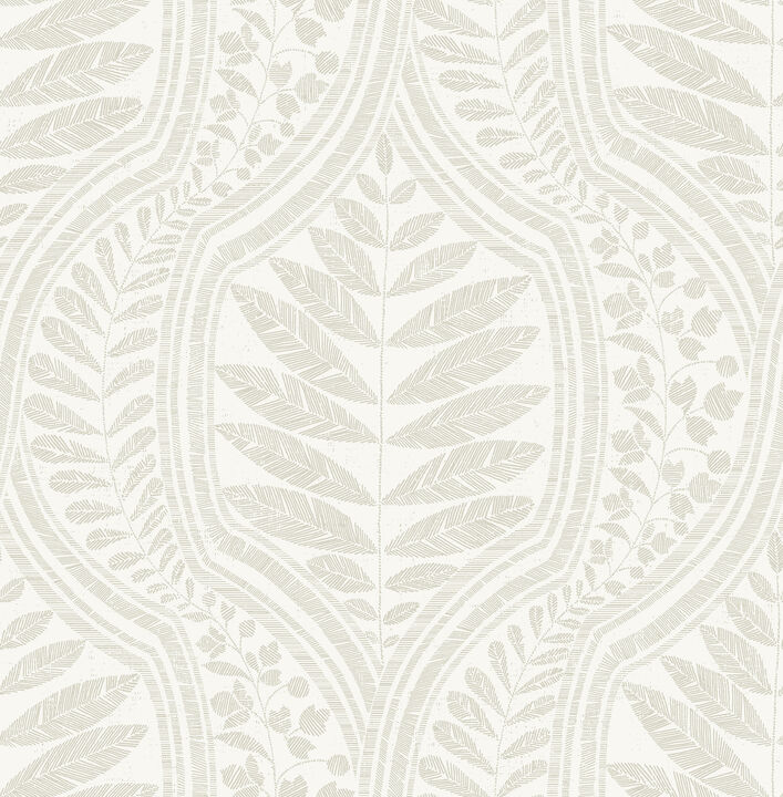 Juno Beige Ogee Wallpaper