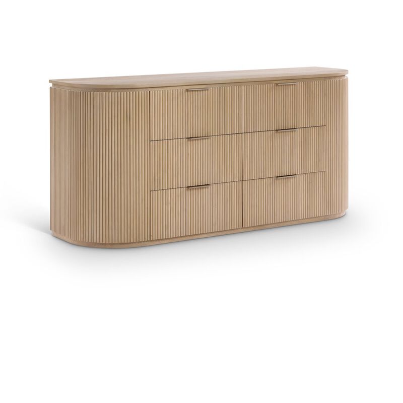 Meridian Furniture Astrid Natural Solid Wood And Oak Veneer Dresser