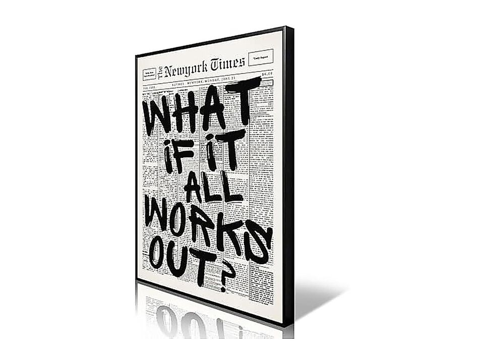 What If All Works Out Canvas Wall Art Black White Newspaper Aesthetic Poster
