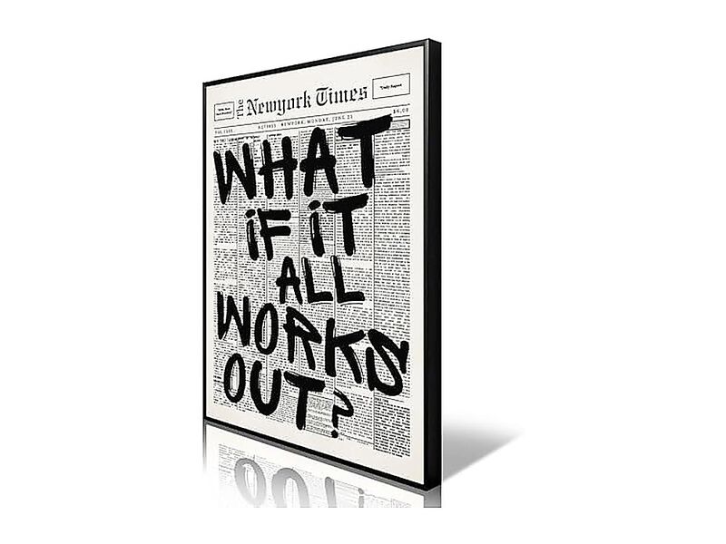 What If All Works Out Canvas Wall Art Black White Newspaper Aesthetic Poster image number 0