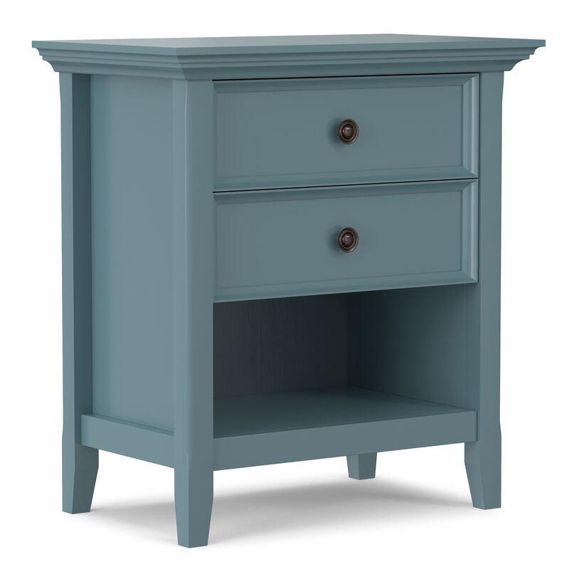 Amherst 24 inch Wide Solid Wood Transitional Bedside Table in French Blue image number 6