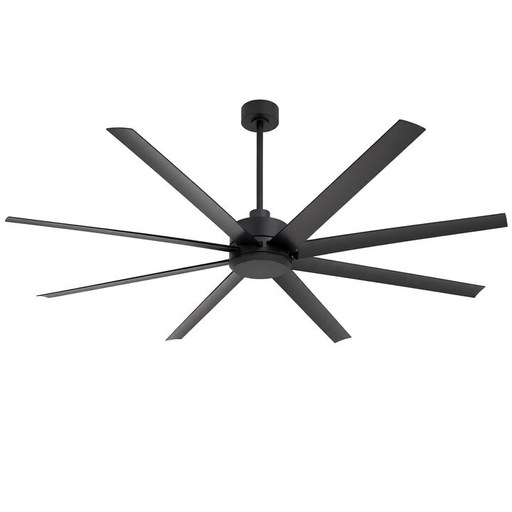 Breezary 84" Large Ceiling Fan No Light,8 Blade, Quiet DC Motor, Remote Control, 6 Speeds
