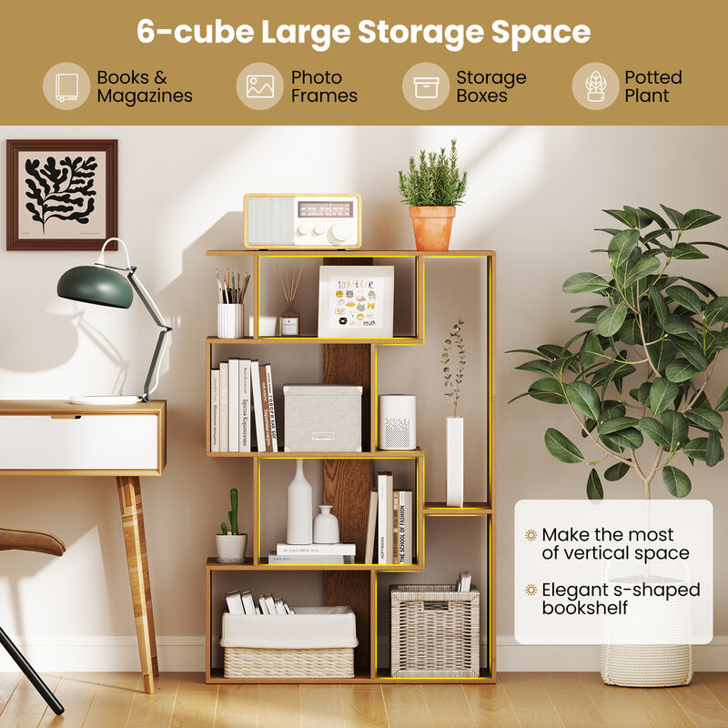Space-Saving 6-Cube Open-Back Geometric Shelf &ndash; Functional Storage for Bedroom and Living Areas